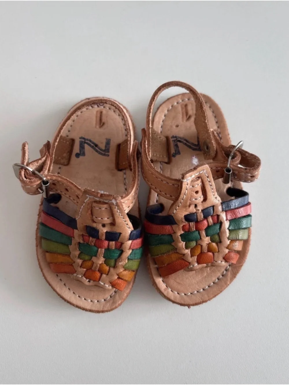Kids Multi-Color Leather Sandals 1